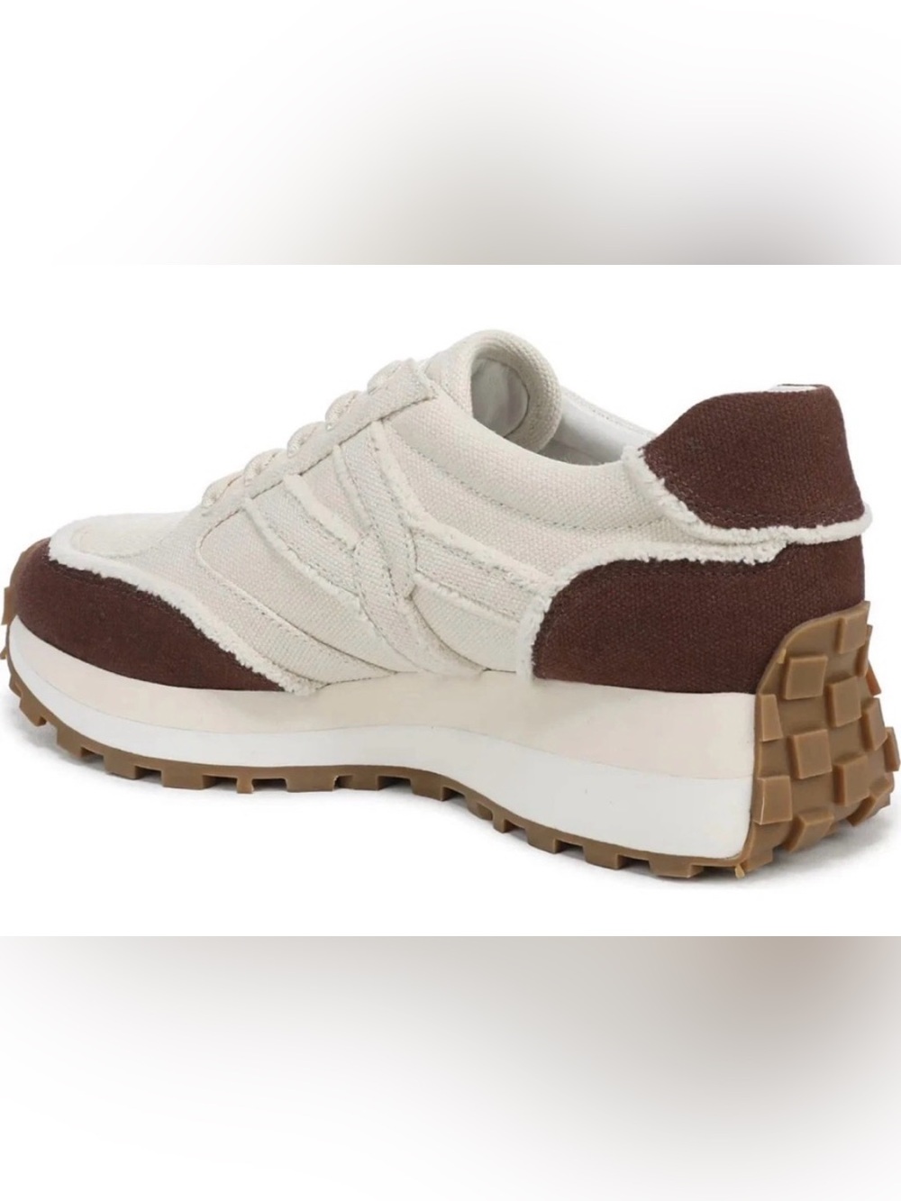 NWT Veronica Beard Valentina Size 8.5 Chocolate & Parchment Canvas Sneaker - Picture 5 of 16